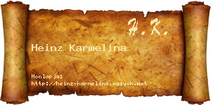 Heinz Karmelina névjegykártya
